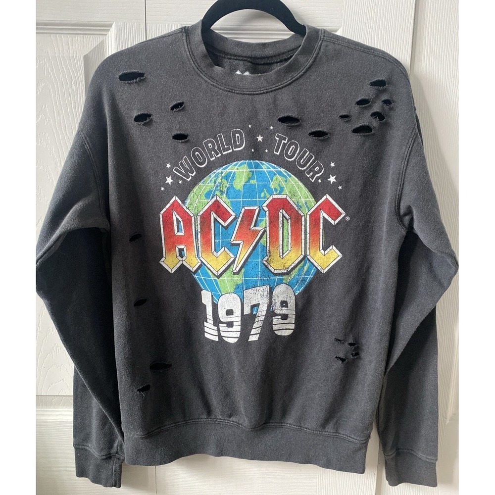 AC/DC 1979 World Tour Distressed Sz XS Sweatshirt